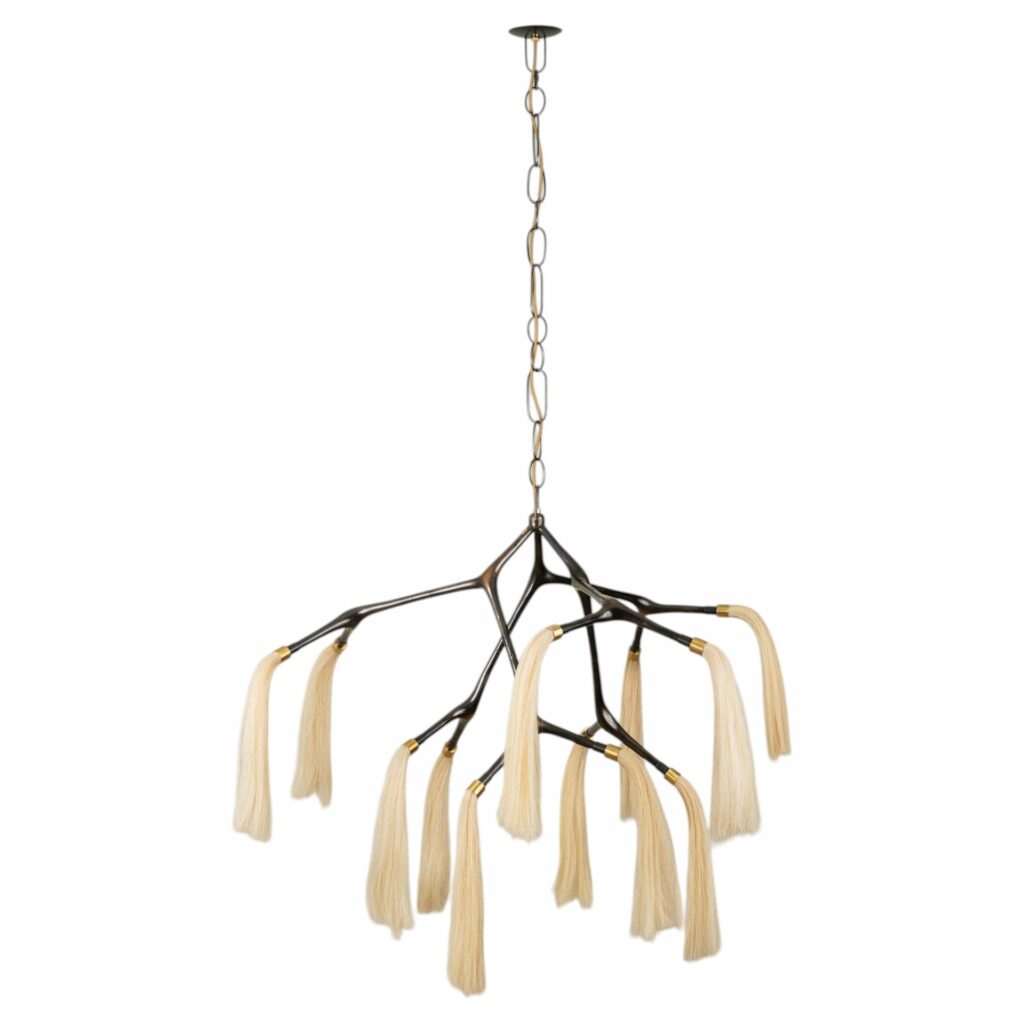 Maratus Sculptural Horsehair and Bronze Pendant Lamp by Isabel Moncada 1