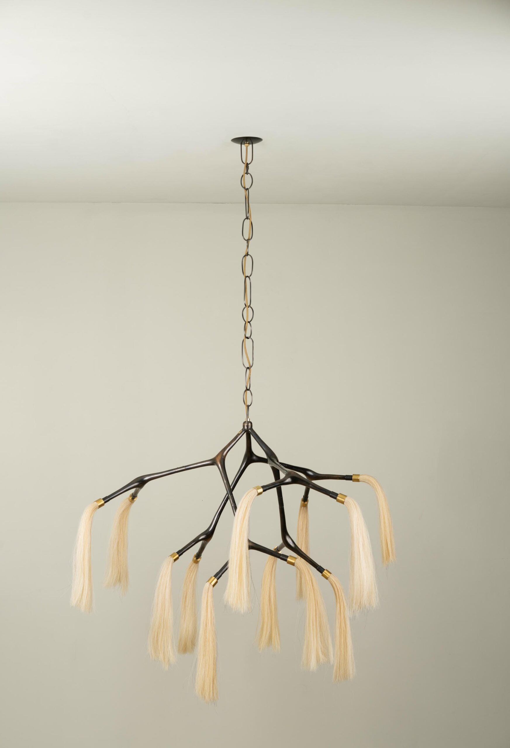 Maratus Sculptural Horsehair and Bronze Pendant Lamp by Isabel Moncada 3