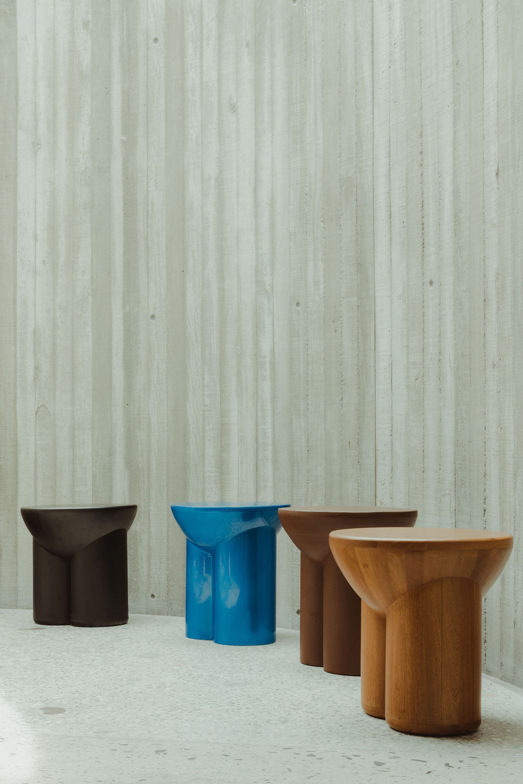 Metate Translucent Blue Steel Stool by David Del Valle 14