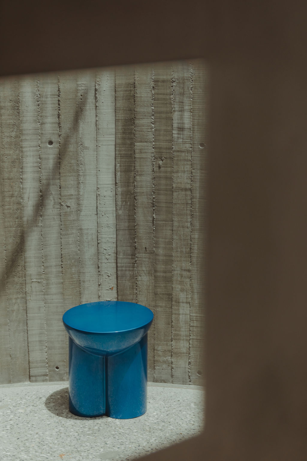Metate Translucent Blue Steel Stool by David Del Valle 8
