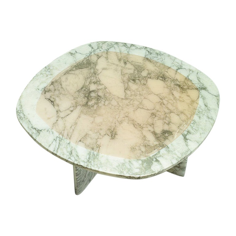 Minerals Arabescato Rounded Square Low Table by Carla Baz 2