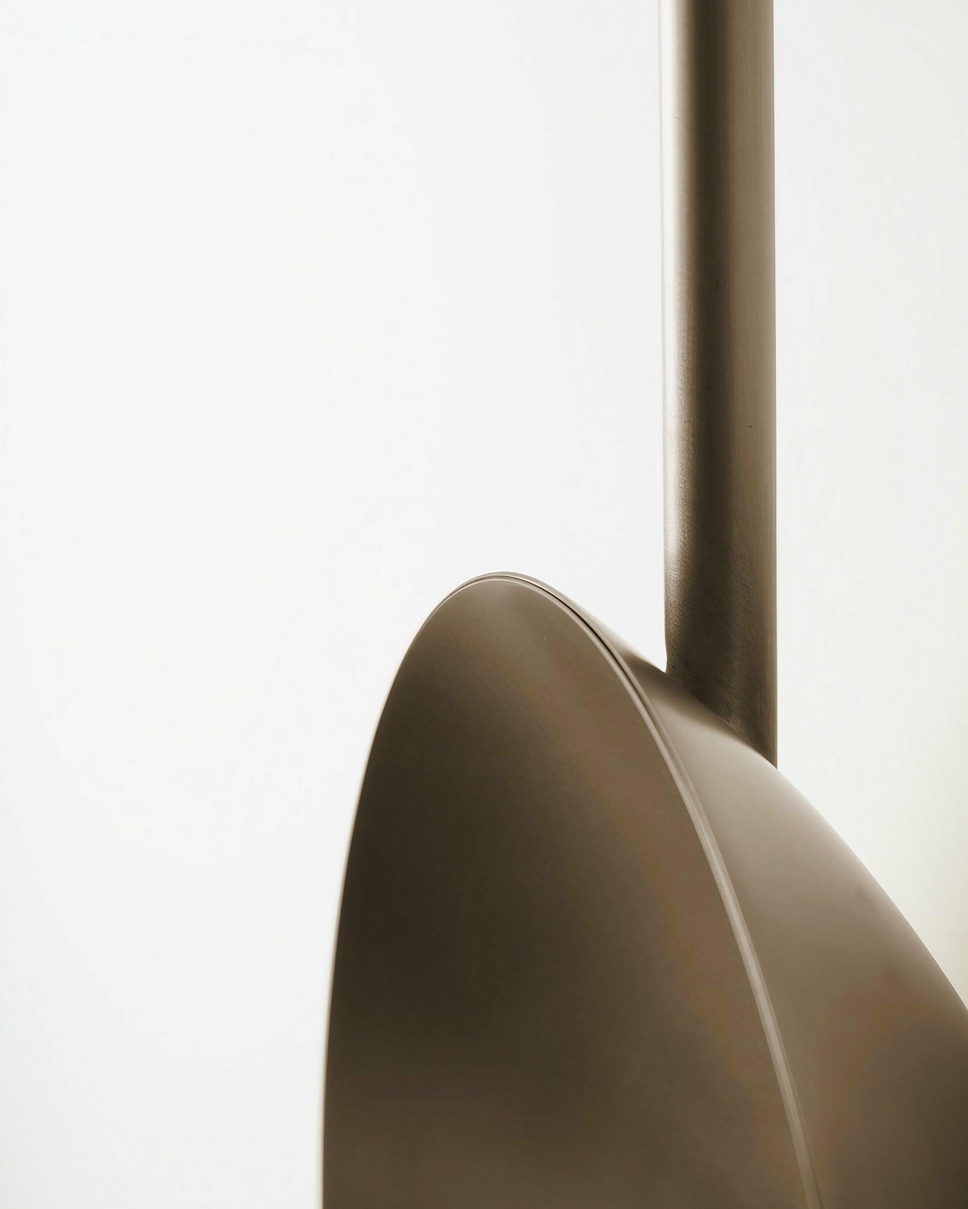 Modern Handcrafted Brushed Bronze Oyster Wall Mounted Lamp With Rod by Carla Baz 4