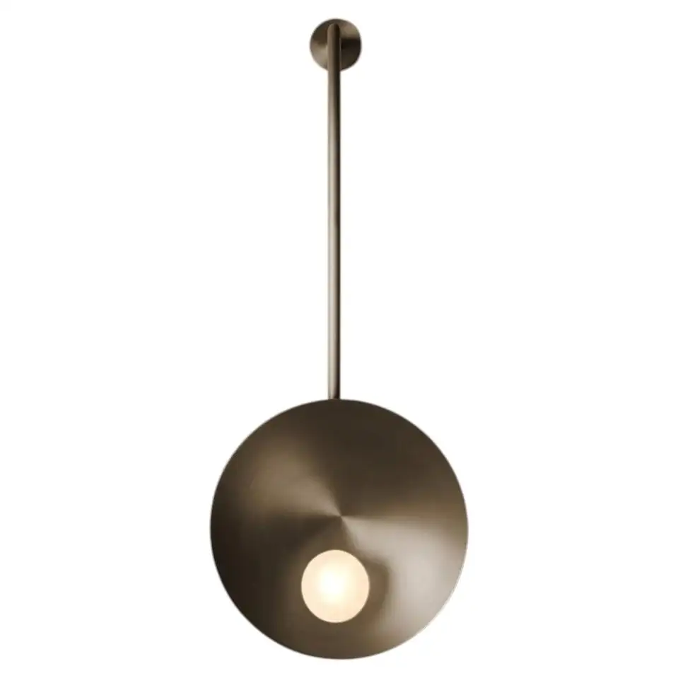 Oyster Brushed Bronze Wall Mounted Lamp With Rod by Carla Baz 1