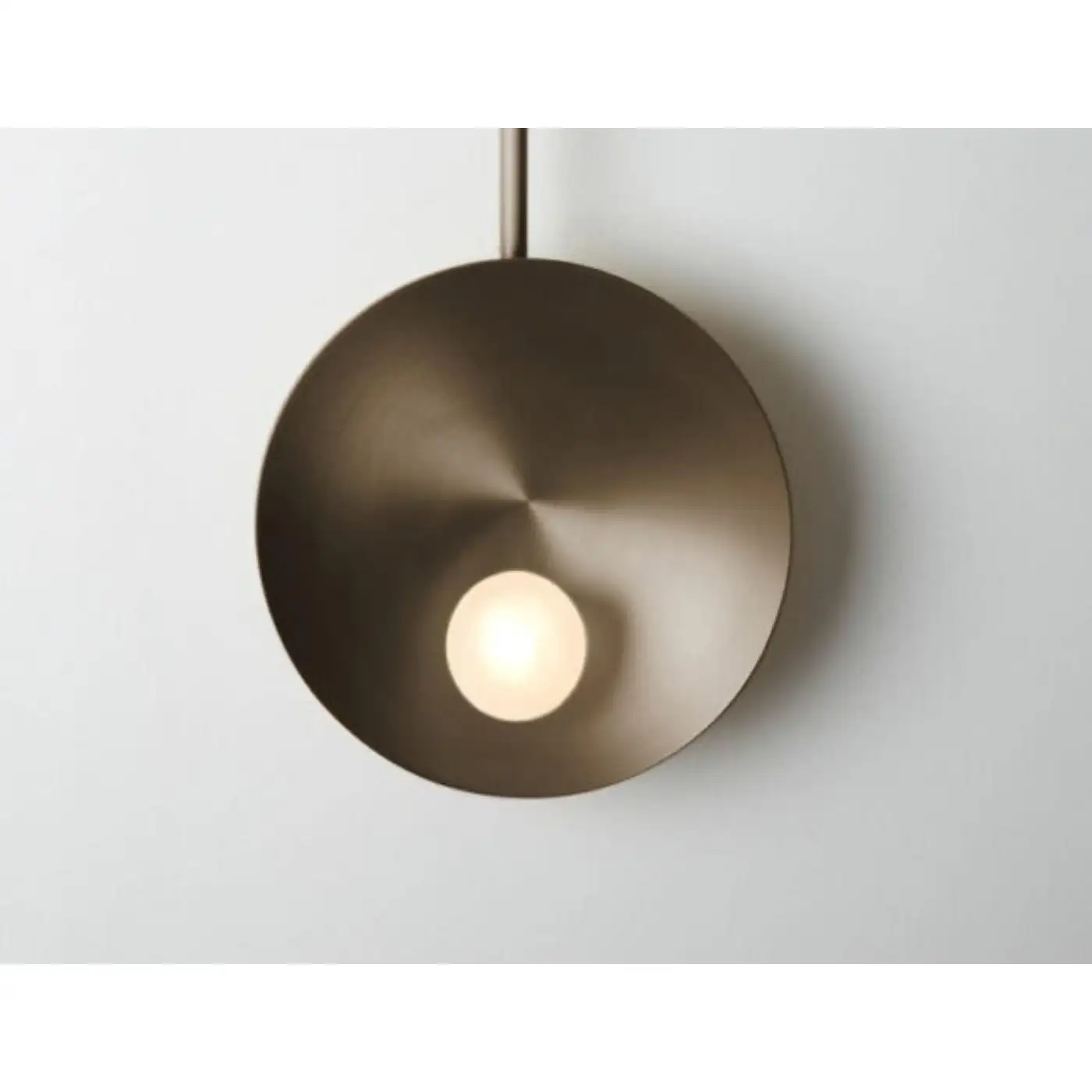 Oyster Brushed Bronze Wall Mounted Lamp With Rod by Carla Baz 4