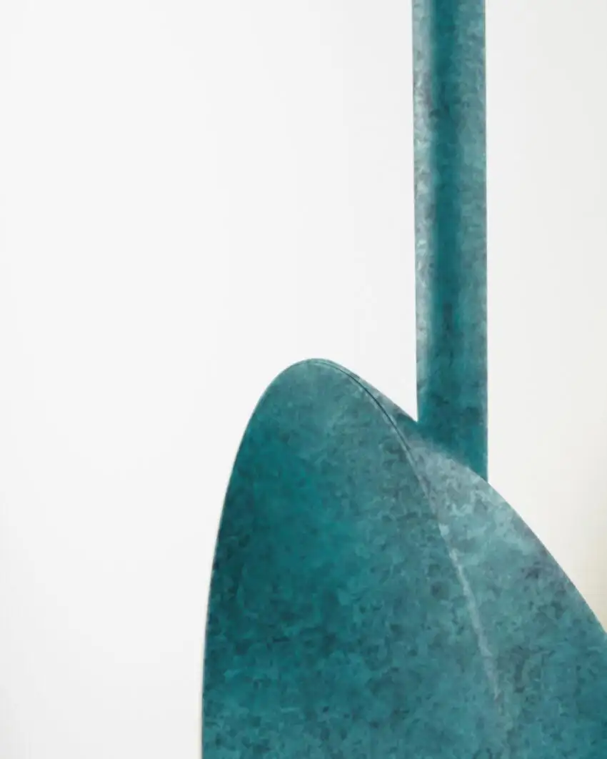 Oyster Verdigris Wall Mounted Lamp With Rod by Carla Baz 4