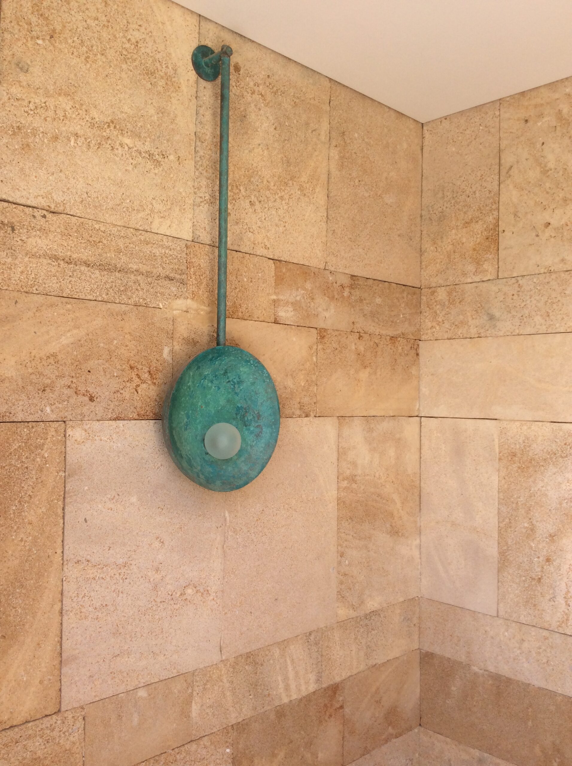 Oyster Verdigris Wall Mounted Lamp With Rod by Carla Baz 6
