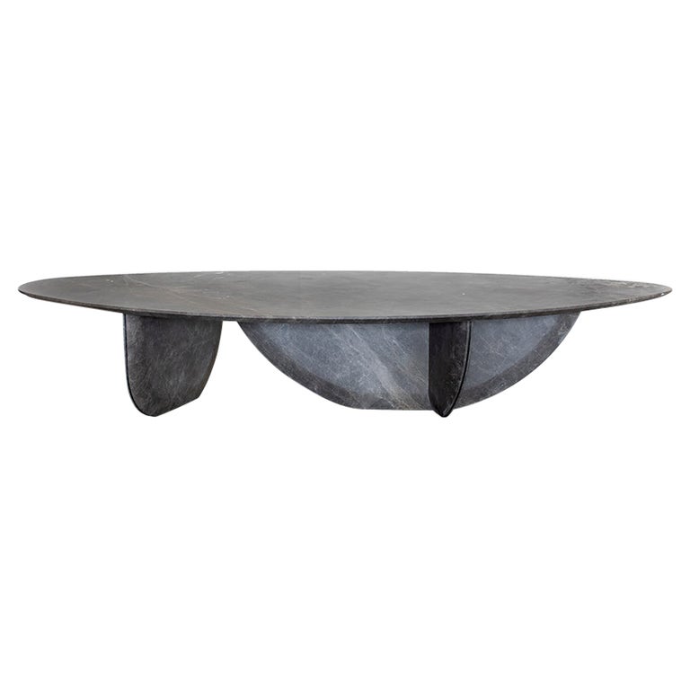 Pebble Ocean Black Travertine Coffee Table by Atra Design 1