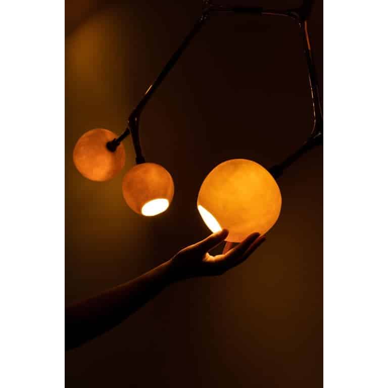 Porcelain and Polished Bronze Campamocha Climbing Wall Lamp by Isabel Moncada 4