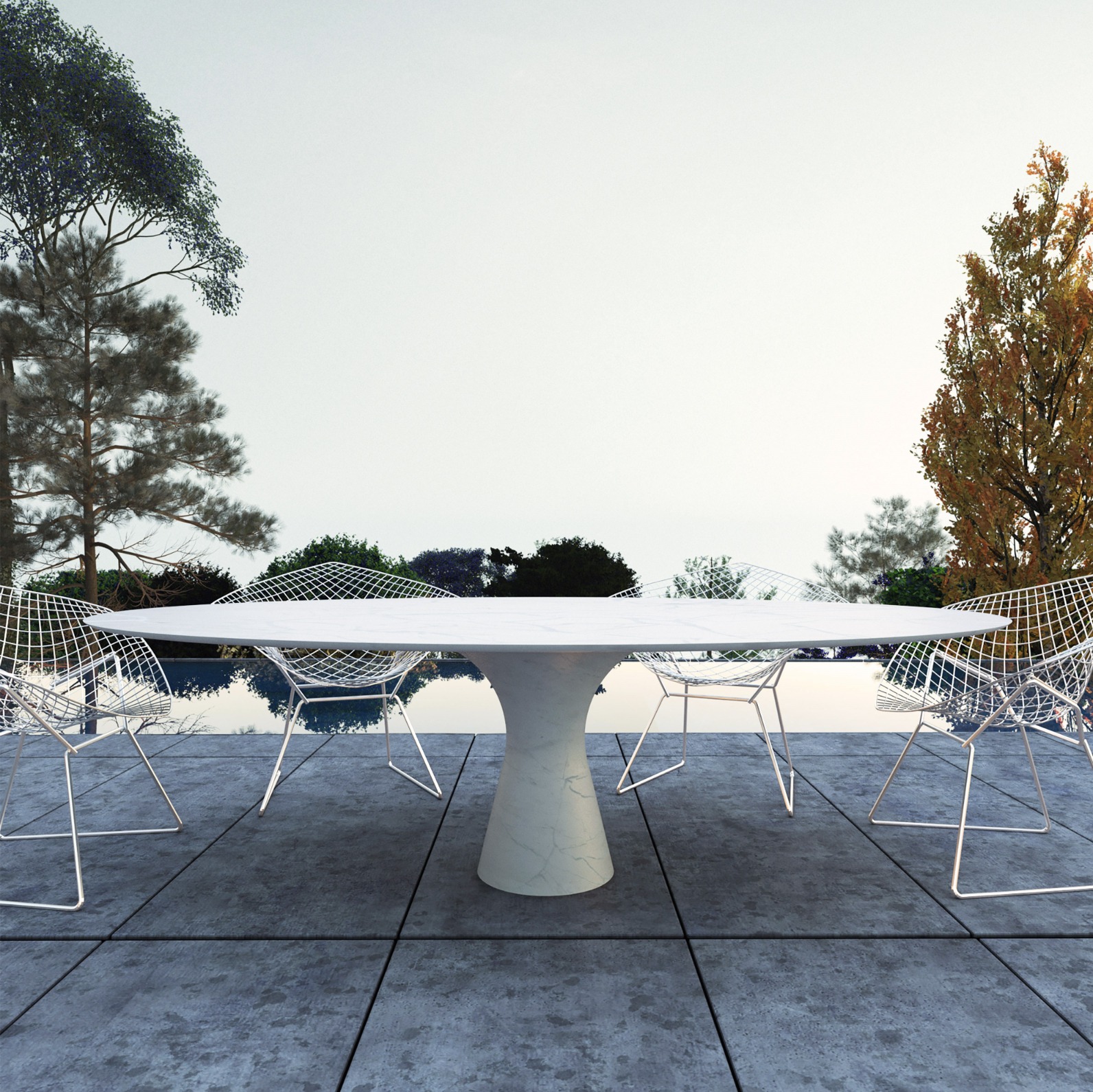 Rosso Lepanto Contemporary Oval Marble Dining Table 290 75 5