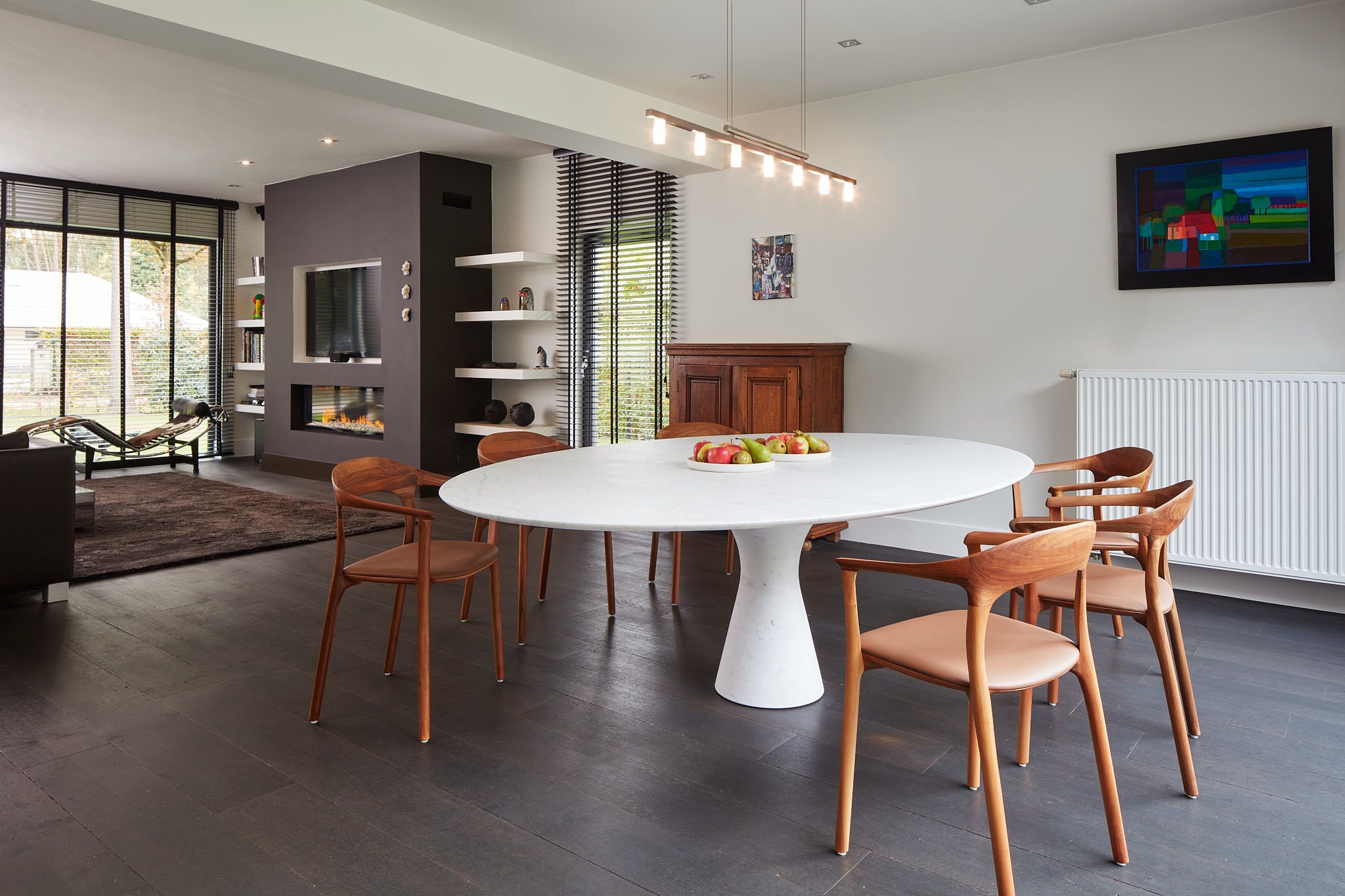 Rosso Lepanto Contemporary Oval Marble Dining Table 290 75 7