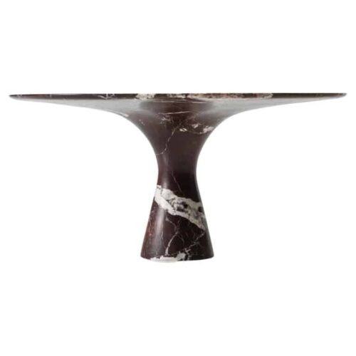 Rosso Lepanto Contemporary Oval Marble Dining Table 29075 1