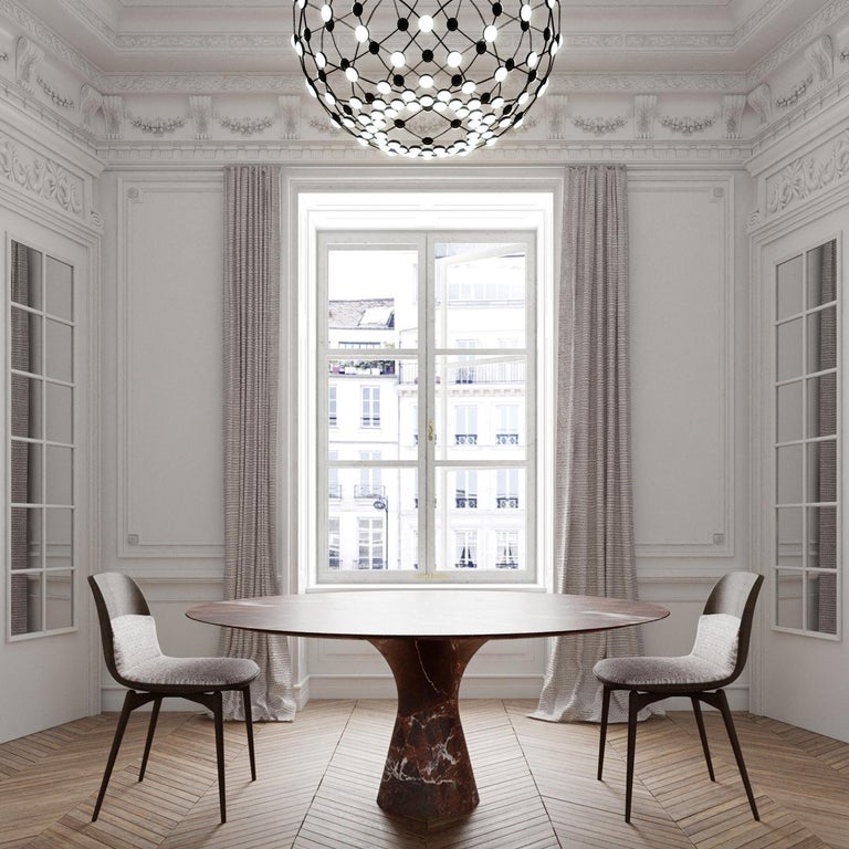Rosso Lepanto Contemporary Oval Marble Dining Table 29075 3