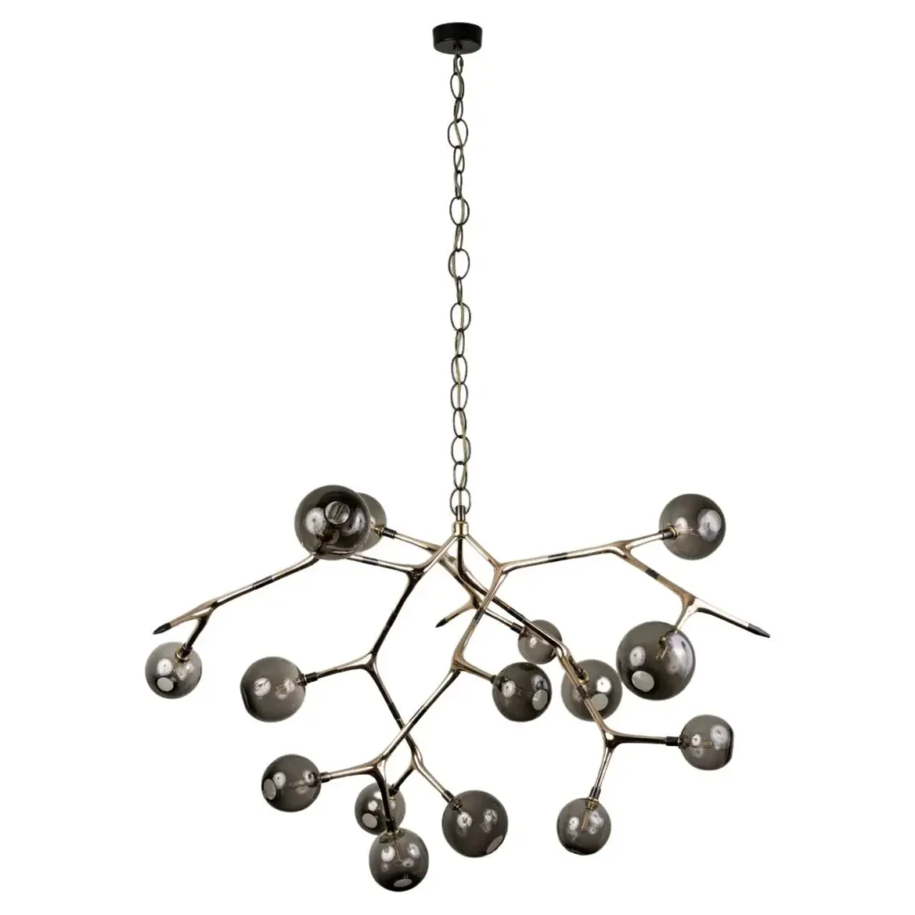 Smoke and Polished Bronze Maratus 15 Pendant Lamp by Isabel Moncada 1