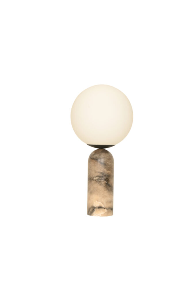 Tobacco Alabaster and Steel Atlas Table Lamp by Simone & Marcel 1
