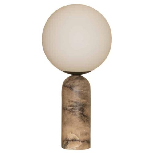 Tobacco Alabaster and Steel Atlas Table Lamp by Simone Marcel 1