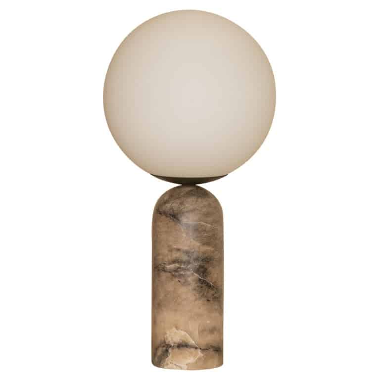 Tobacco Alabaster and Steel Atlas Table Lamp by Simone Marcel 1