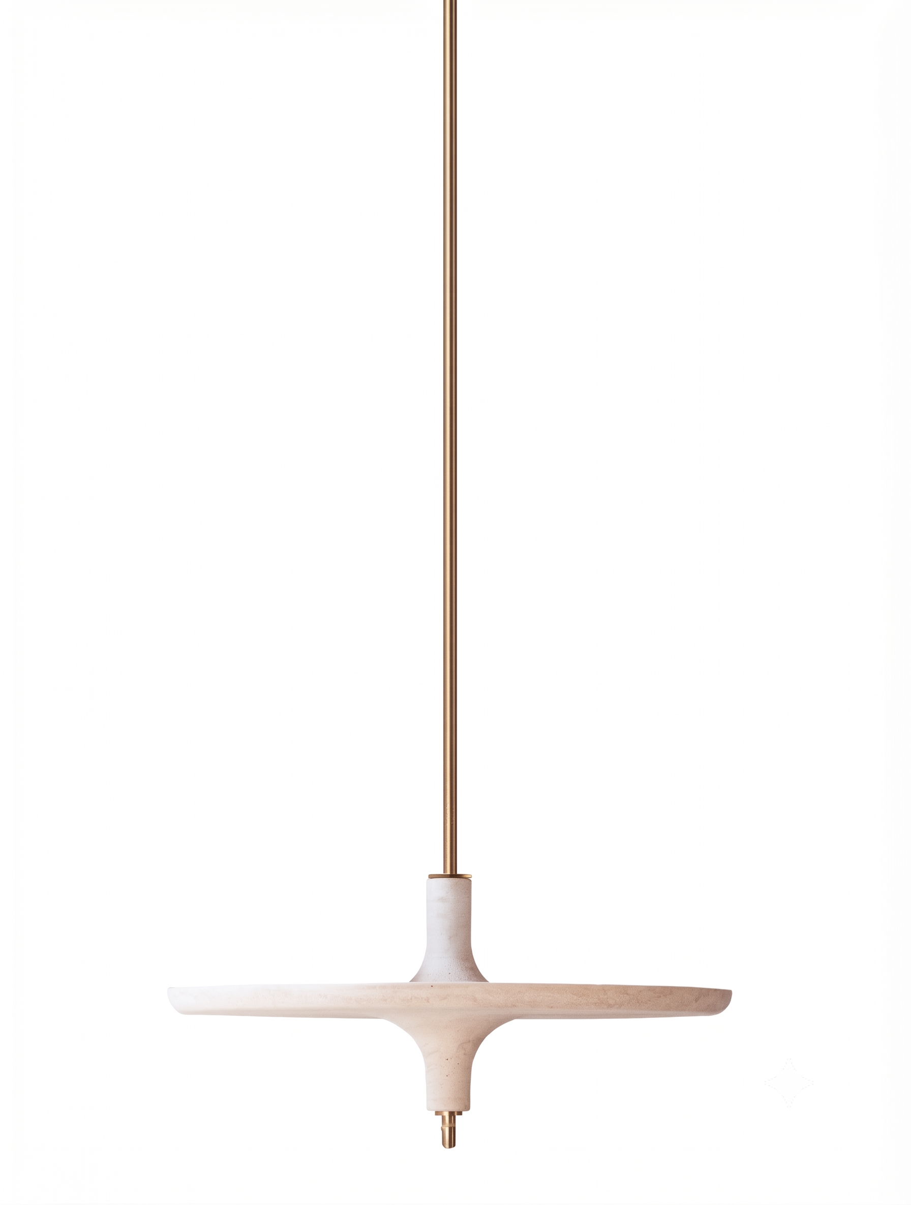 Toupy Travertine and Brass 44 Hanging Table by Mademoiselle Jo 1
