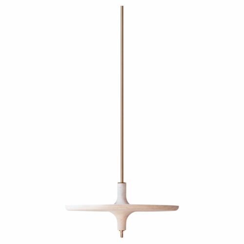 Toupy Travertine and Brass 44 Hanging Table by Mademoiselle Jo 1