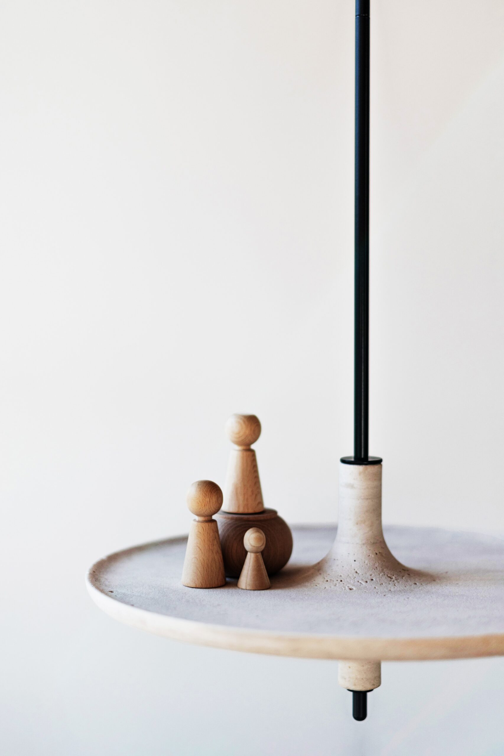 Toupy Travertine and Brass 44 Hanging Table by Mademoiselle Jo 3
