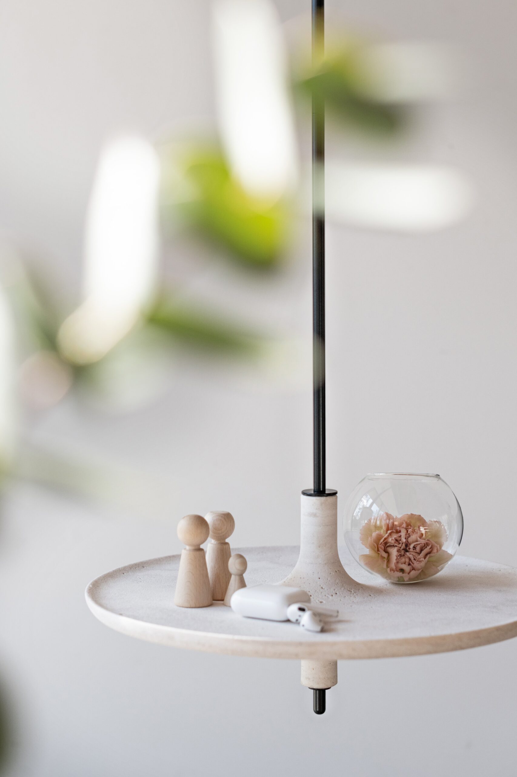 Toupy Travertine and Brass 44 Hanging Table by Mademoiselle Jo 5