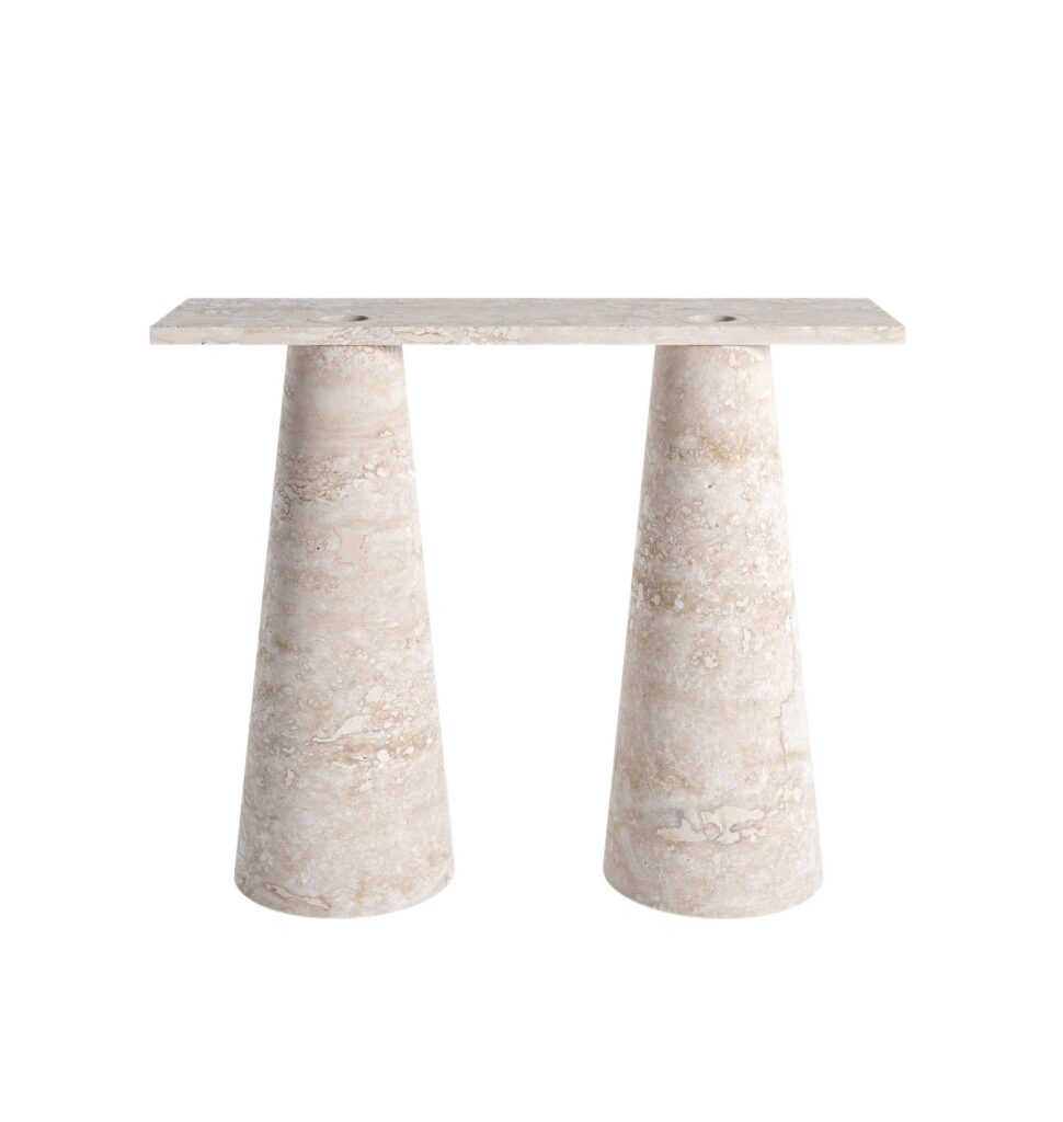 Travertino Inside Out Console by Karen Chekerdjian 1