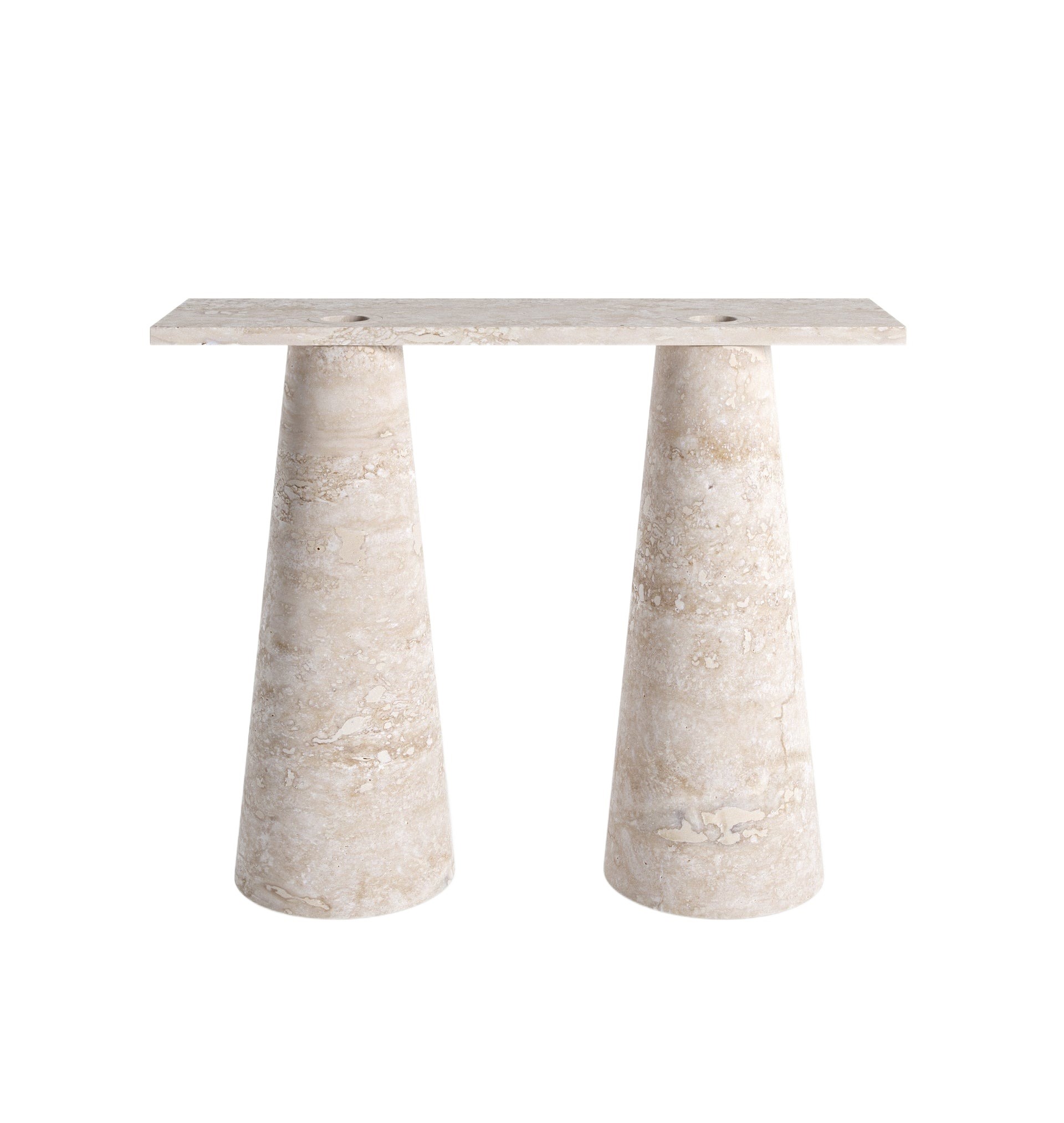 Travertino Inside Out Console by Karen Chekerdjian 1