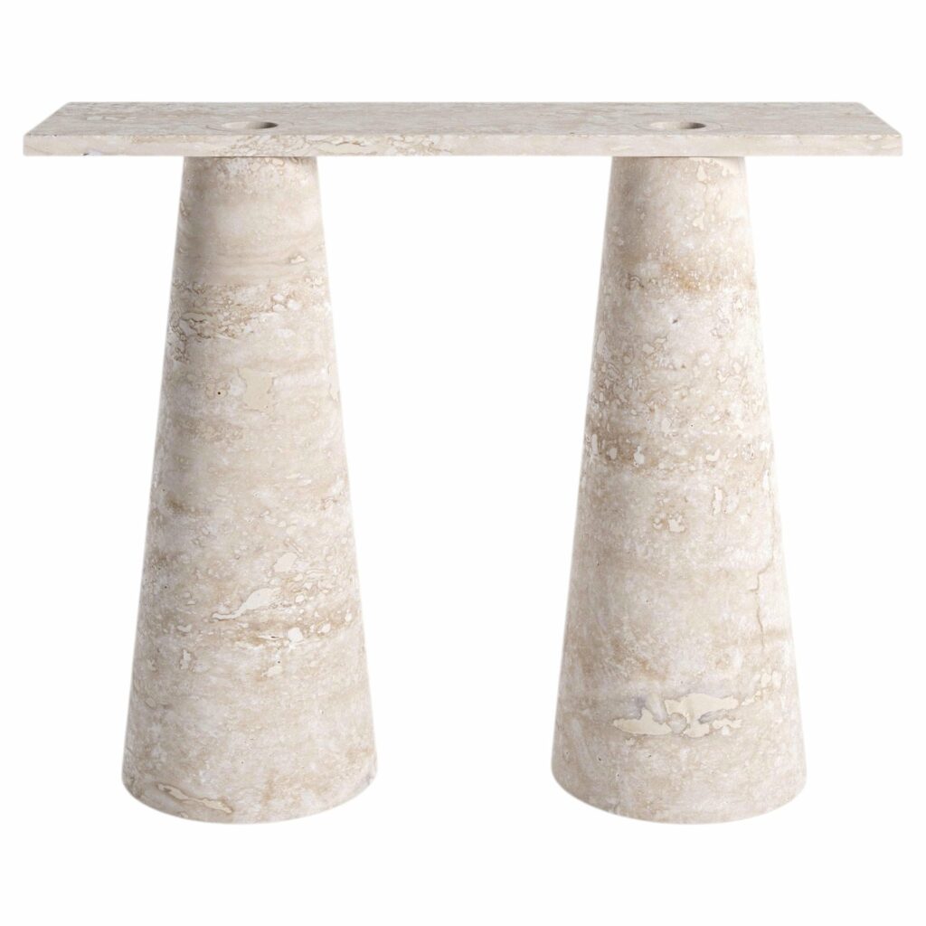 Travertino Inside Out Console by Karen Chekerdjian 1
