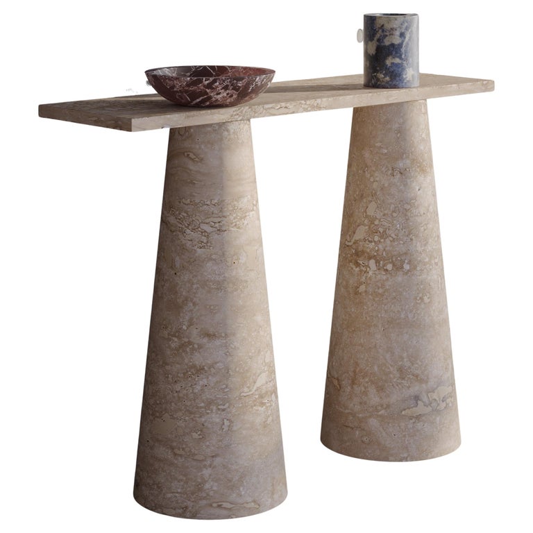 Travertino Inside Out Console by Karen Chekerdjian 1