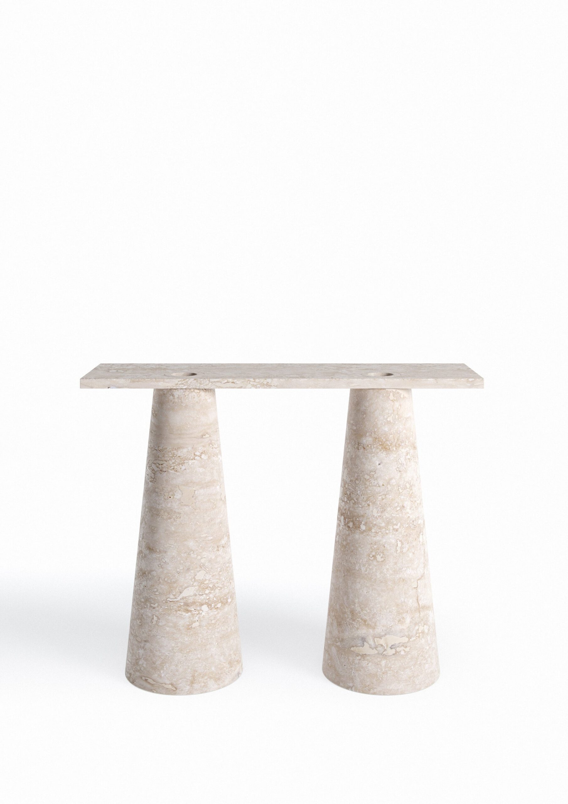 Travertino Inside Out Console by Karen Chekerdjian 2