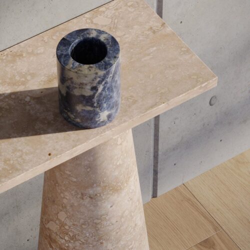 Travertino Inside Out Console by Karen Chekerdjian - PHILIA