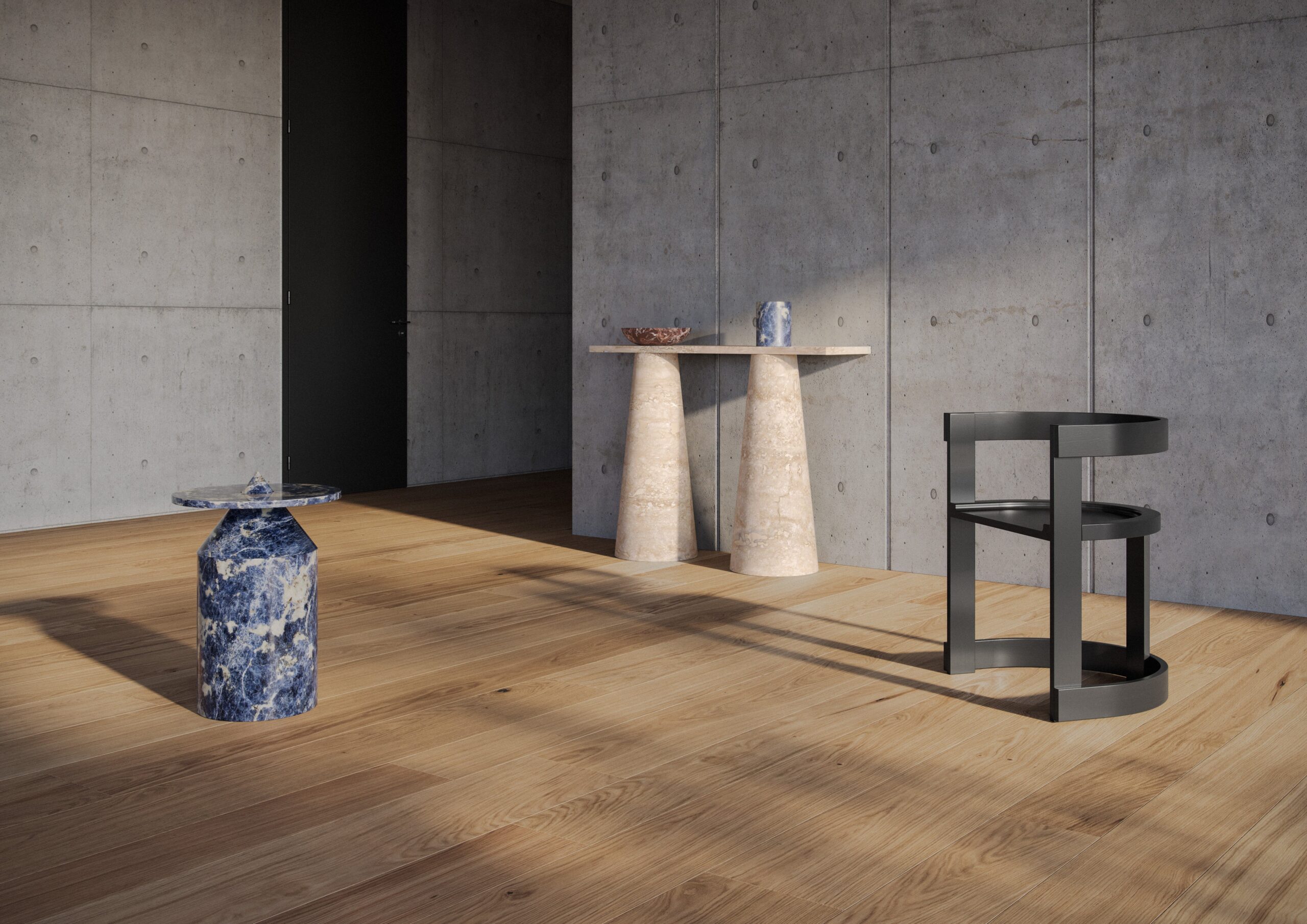 Travertino Inside Out Console by Karen Chekerdjian 5