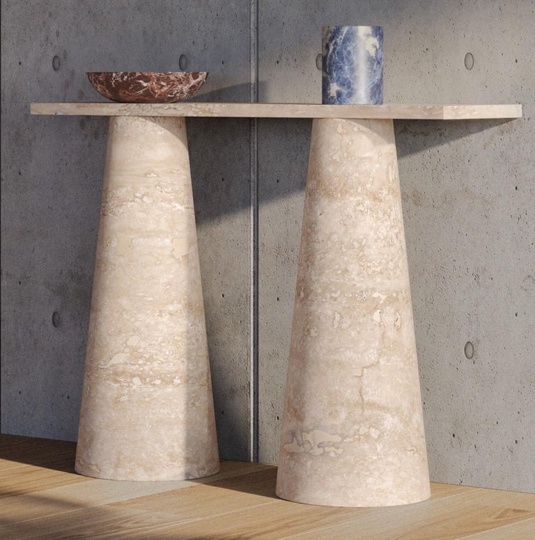 Travertino Inside Out Console by Karen Chekerdjian 5