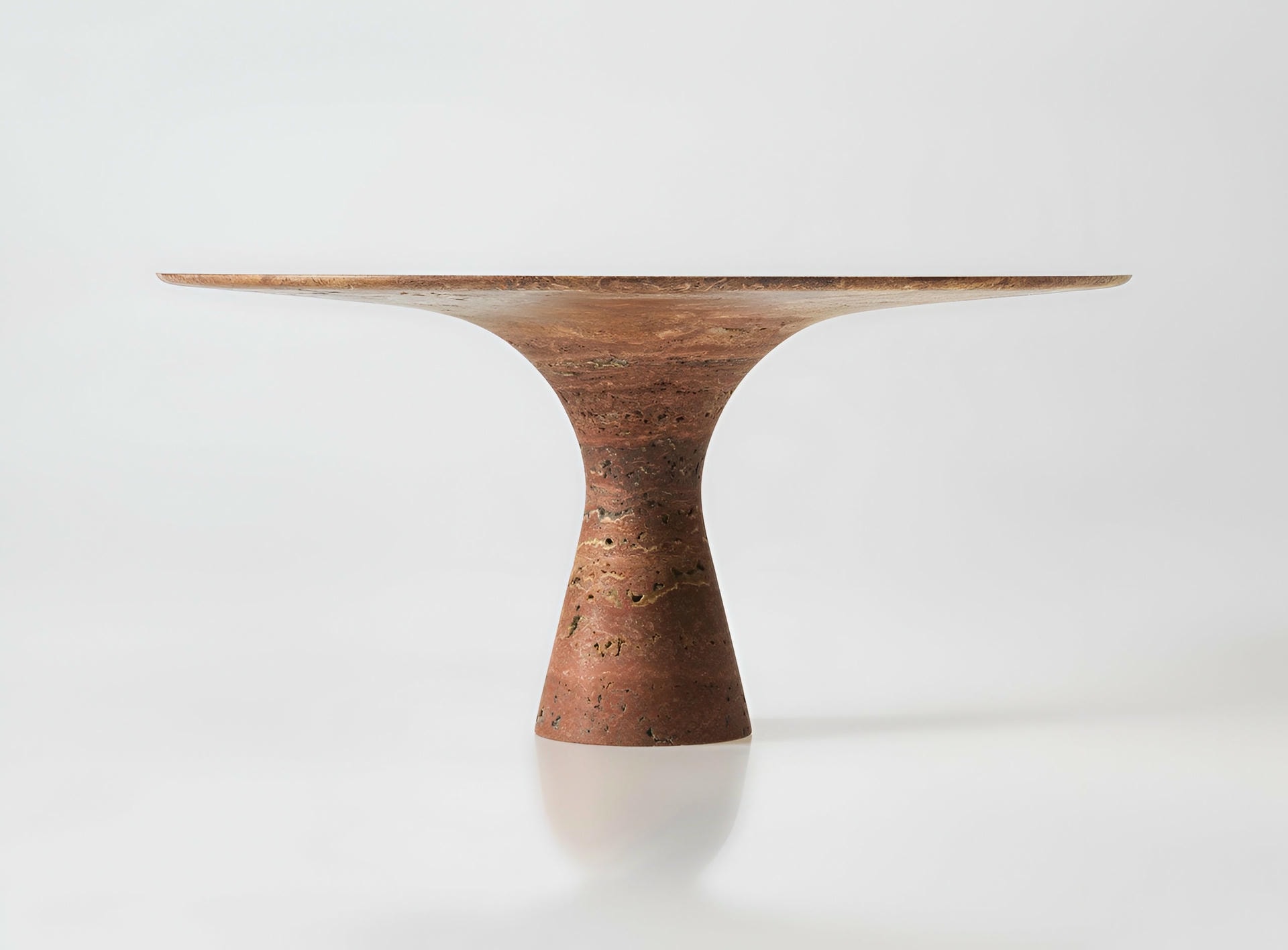 Travertino Rosso Refined Contemporary Marble Oval Table 21075 2