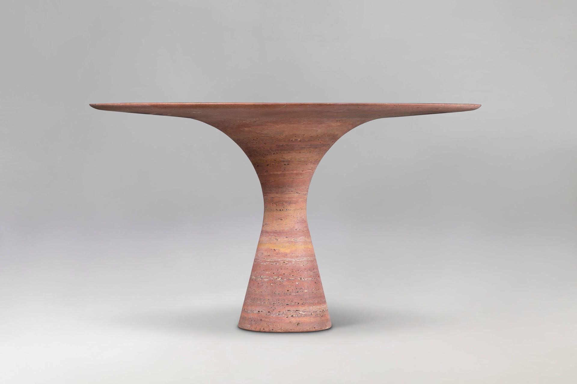 Travertino Rosso Refined Contemporary Marble Oval Table 21075 4
