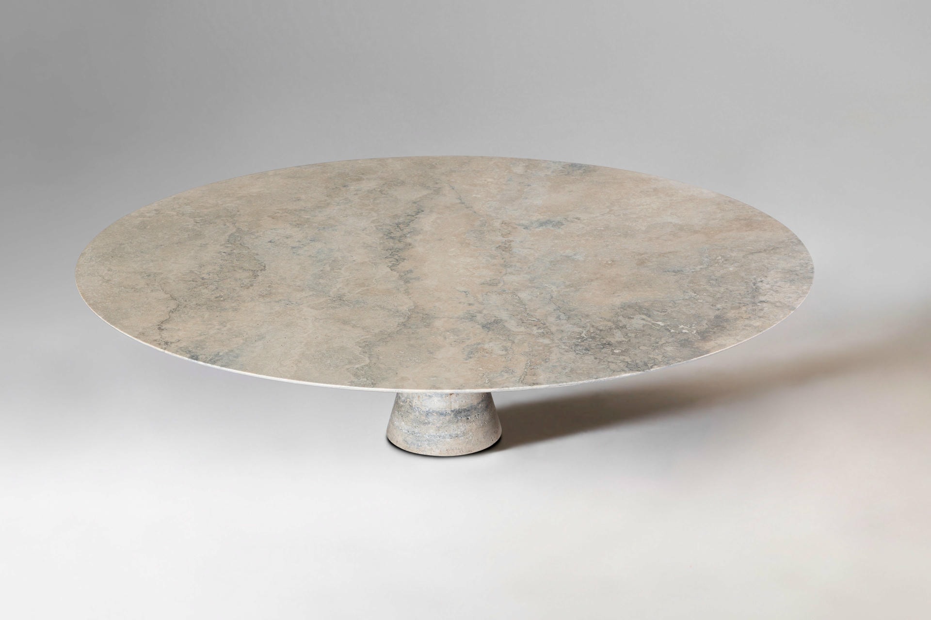 Travertino Rosso Refined Contemporary Marble Oval Table 21075 5