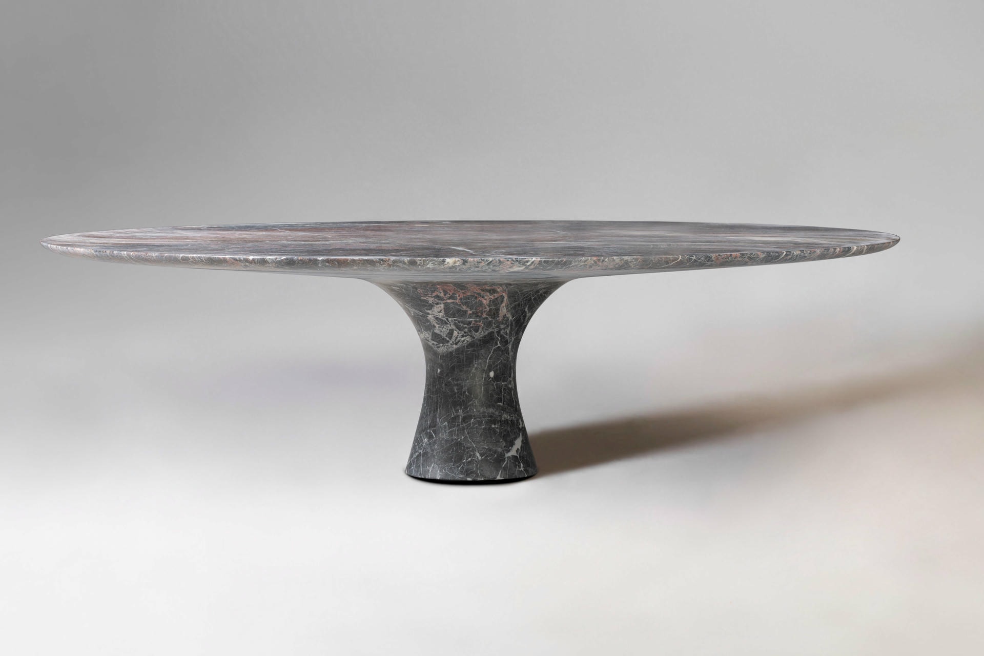 Travertino Rosso Refined Contemporary Marble Oval Table 21075 6