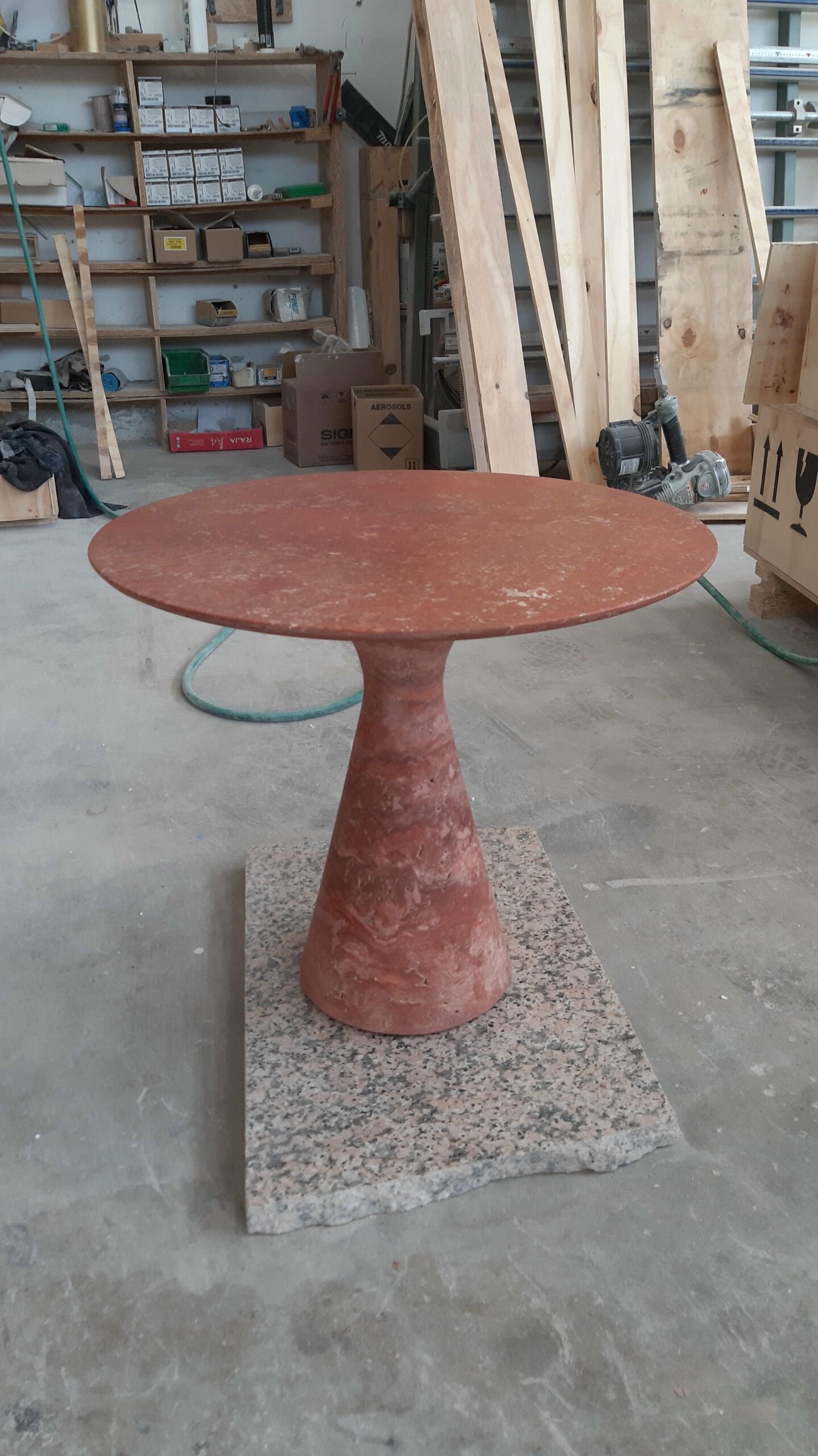 Travertino Rosso Refined Contemporary Marble Oval Table 21075 9