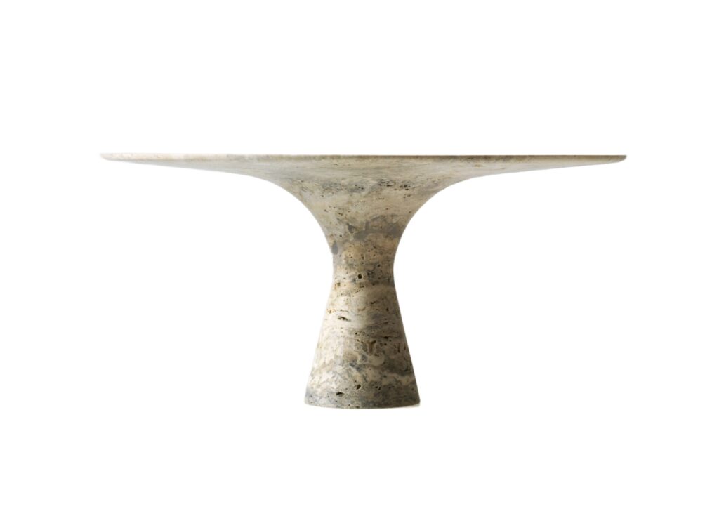 Travertino Silver Refined Contemporary Marble Oval Table 21075 1