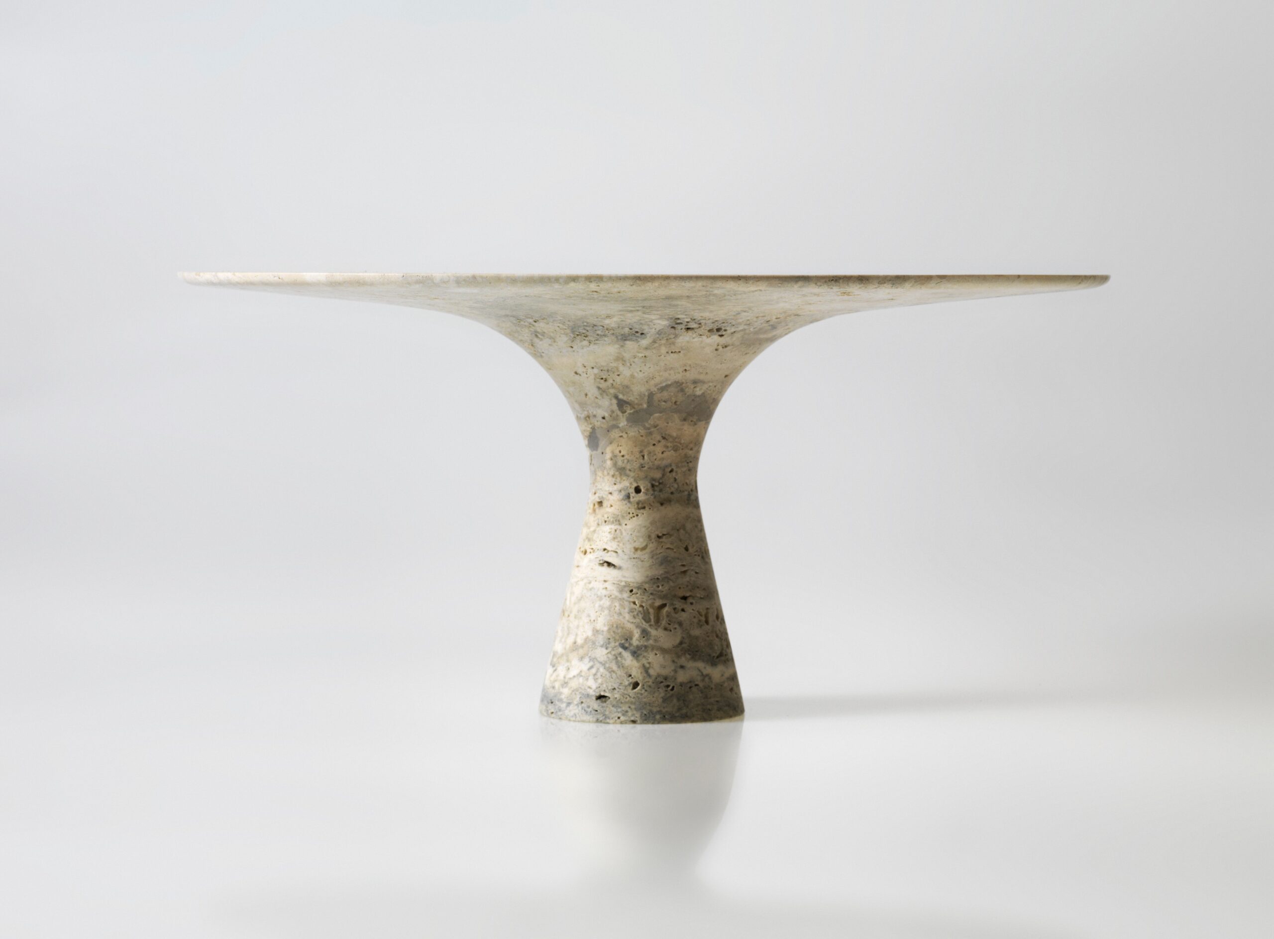 Travertino Silver Refined Contemporary Marble Oval Table 21075 2