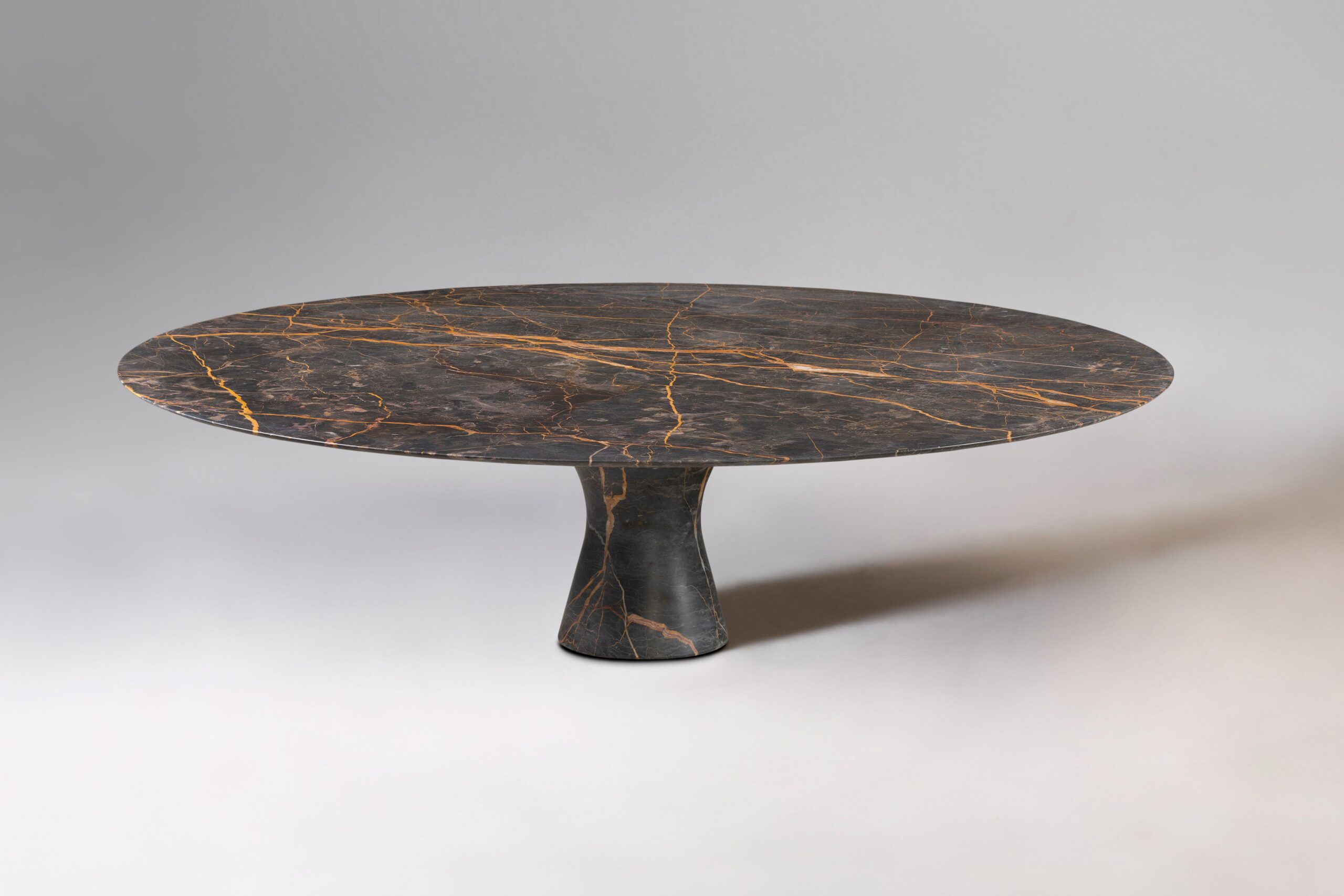 Travertino Silver Refined Contemporary Marble Oval Table 21075 6
