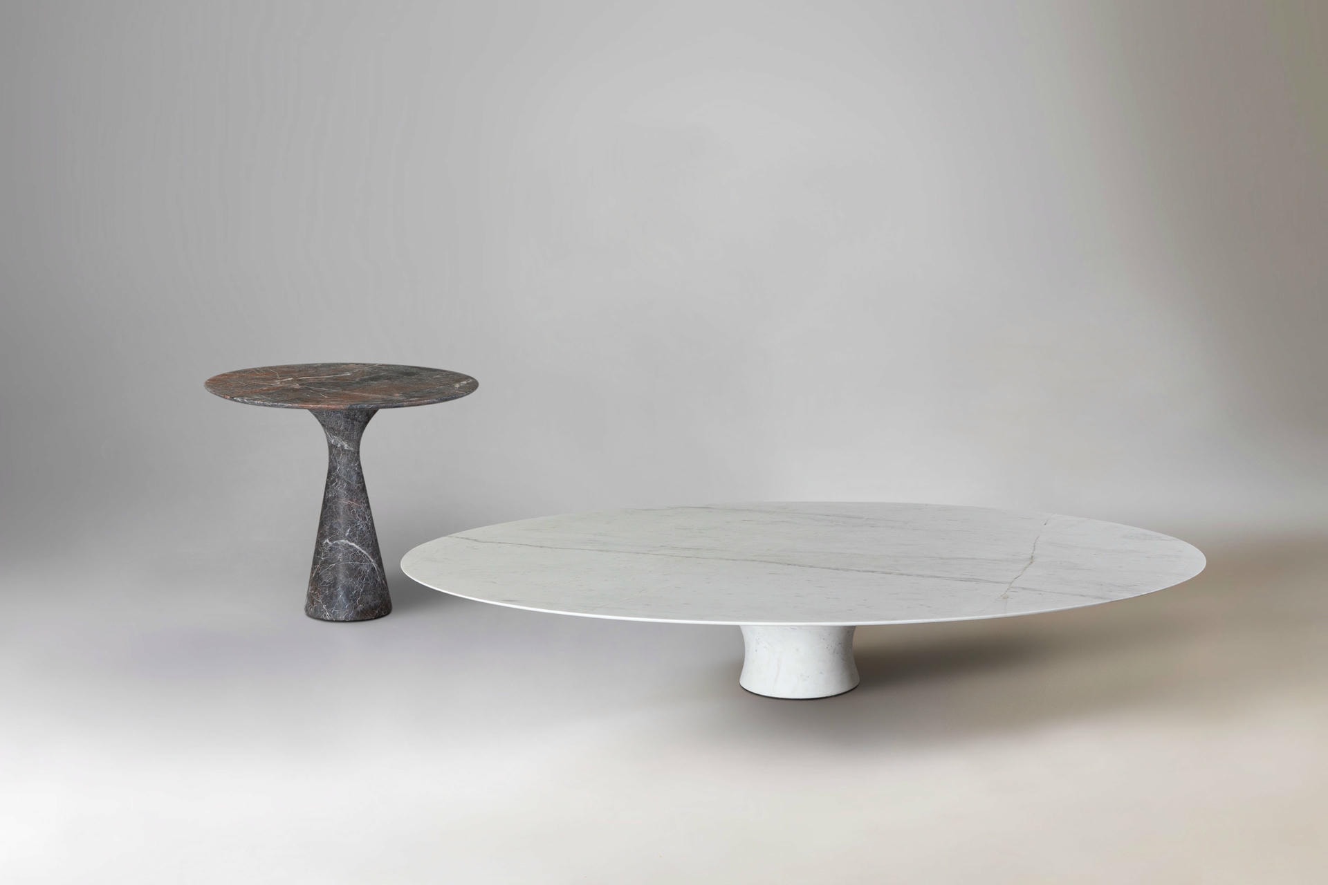 Travertino Silver Refined Contemporary Marble Oval Table 21075 7