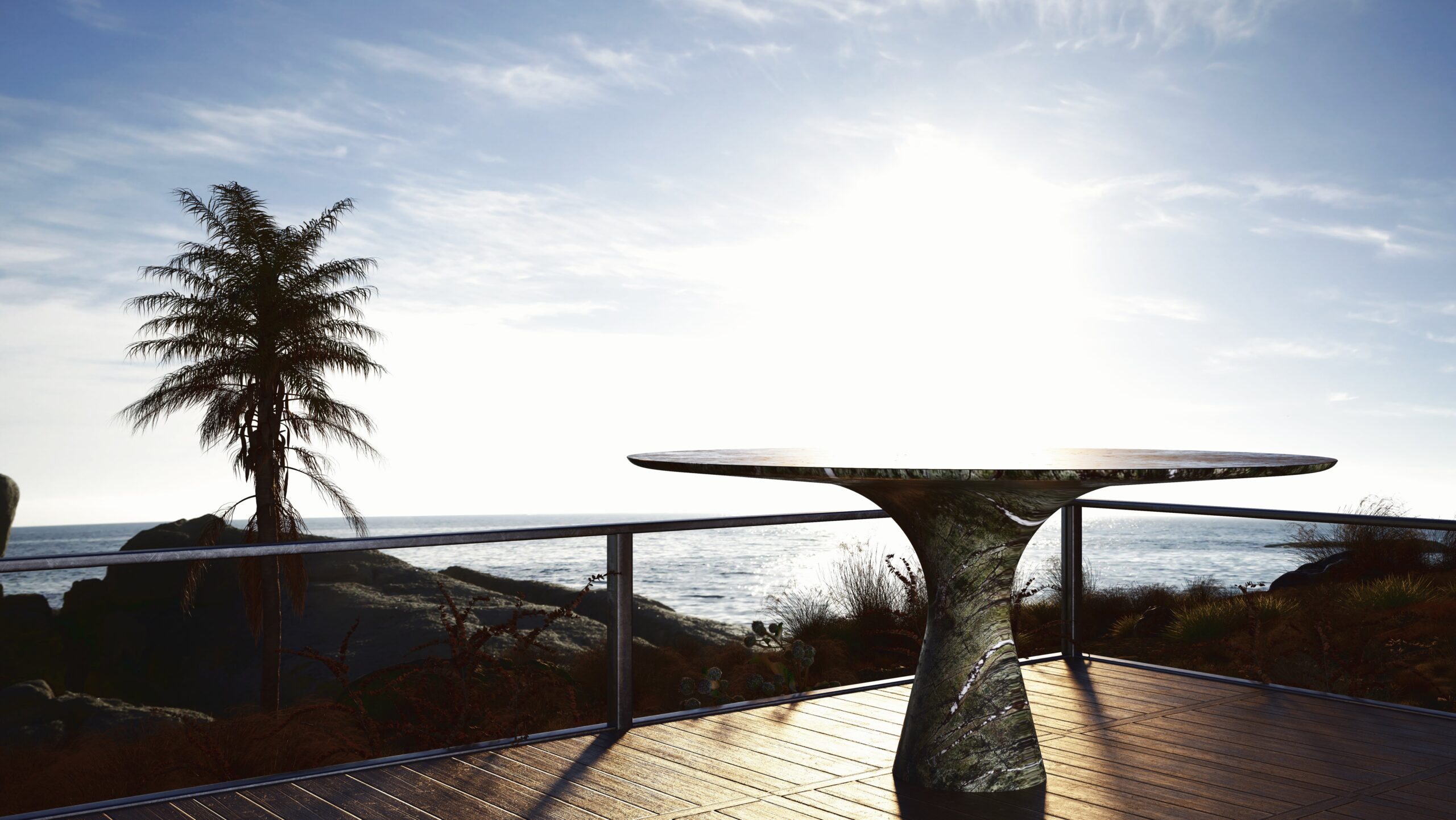 Travertino Silver Refined Contemporary Marble Oval Table 21075 8