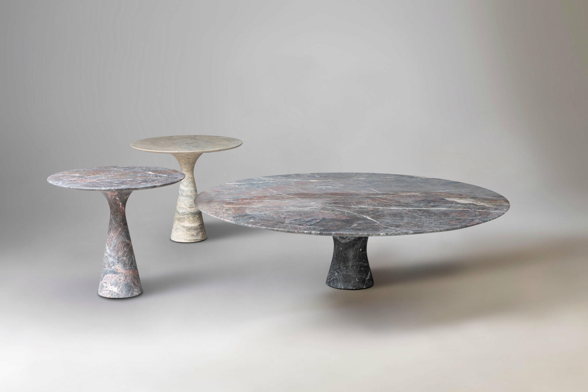 Travertino Silver Refined Contemporary Marble Oval Table 21075 8