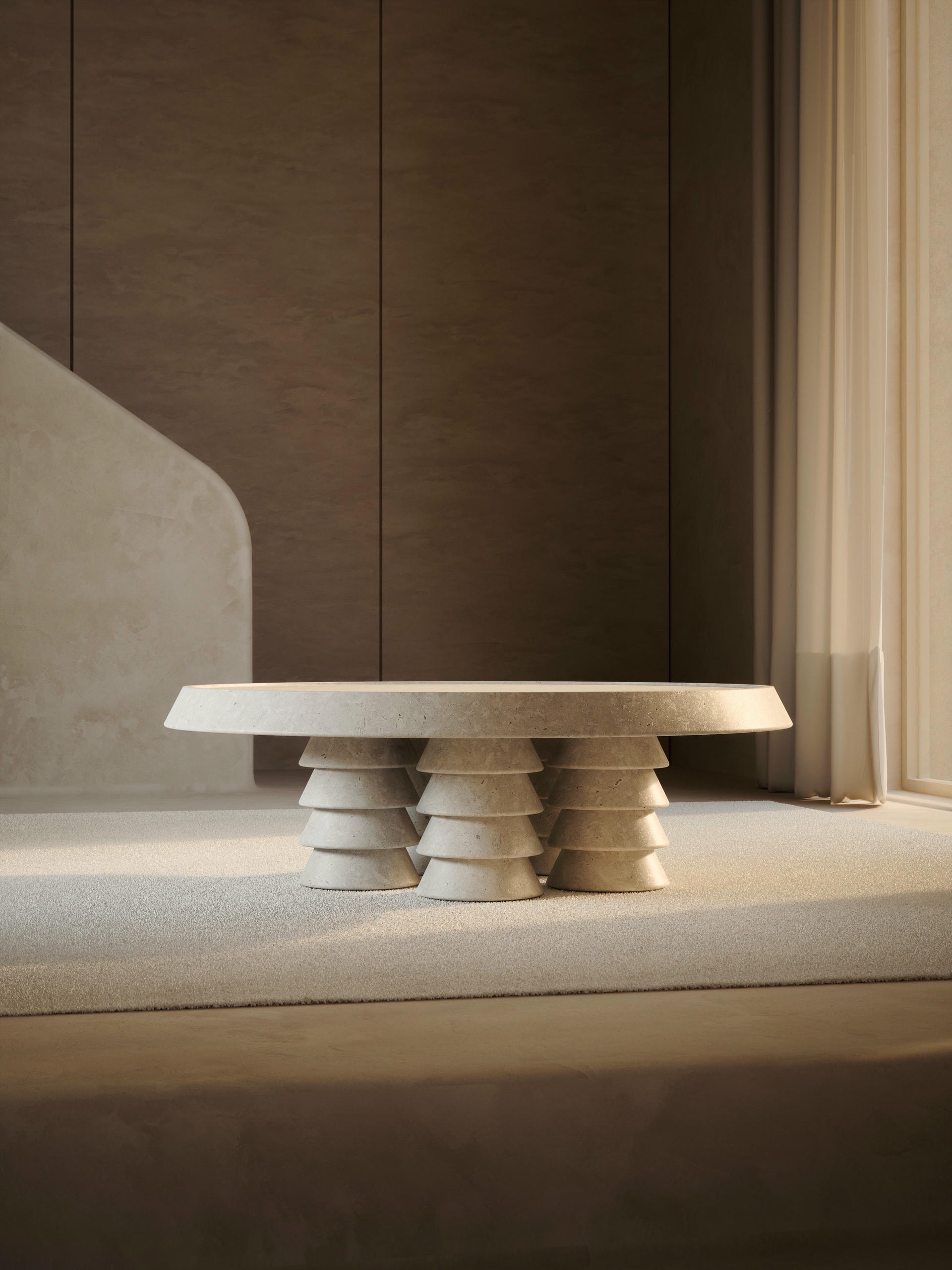 Trigono Creme Coffee Table by Studio Anansi 6