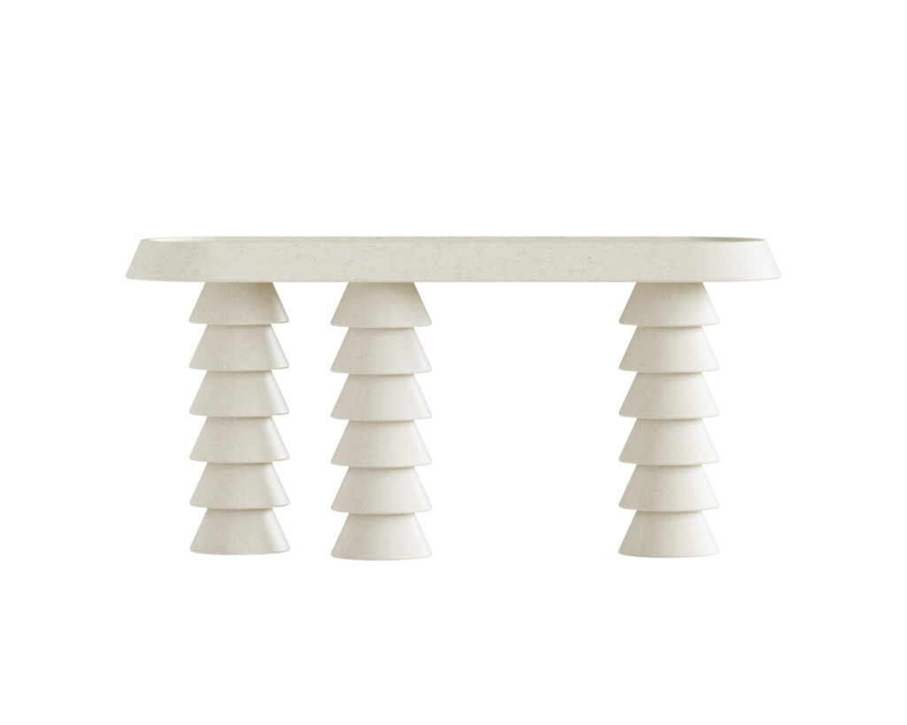 Trigono Creme Console Table by Studio Anansi 1