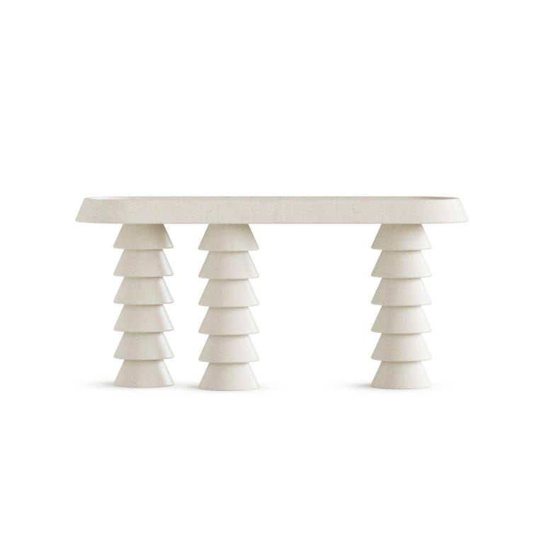 Trigono Creme Console Table by Studio Anansi 2