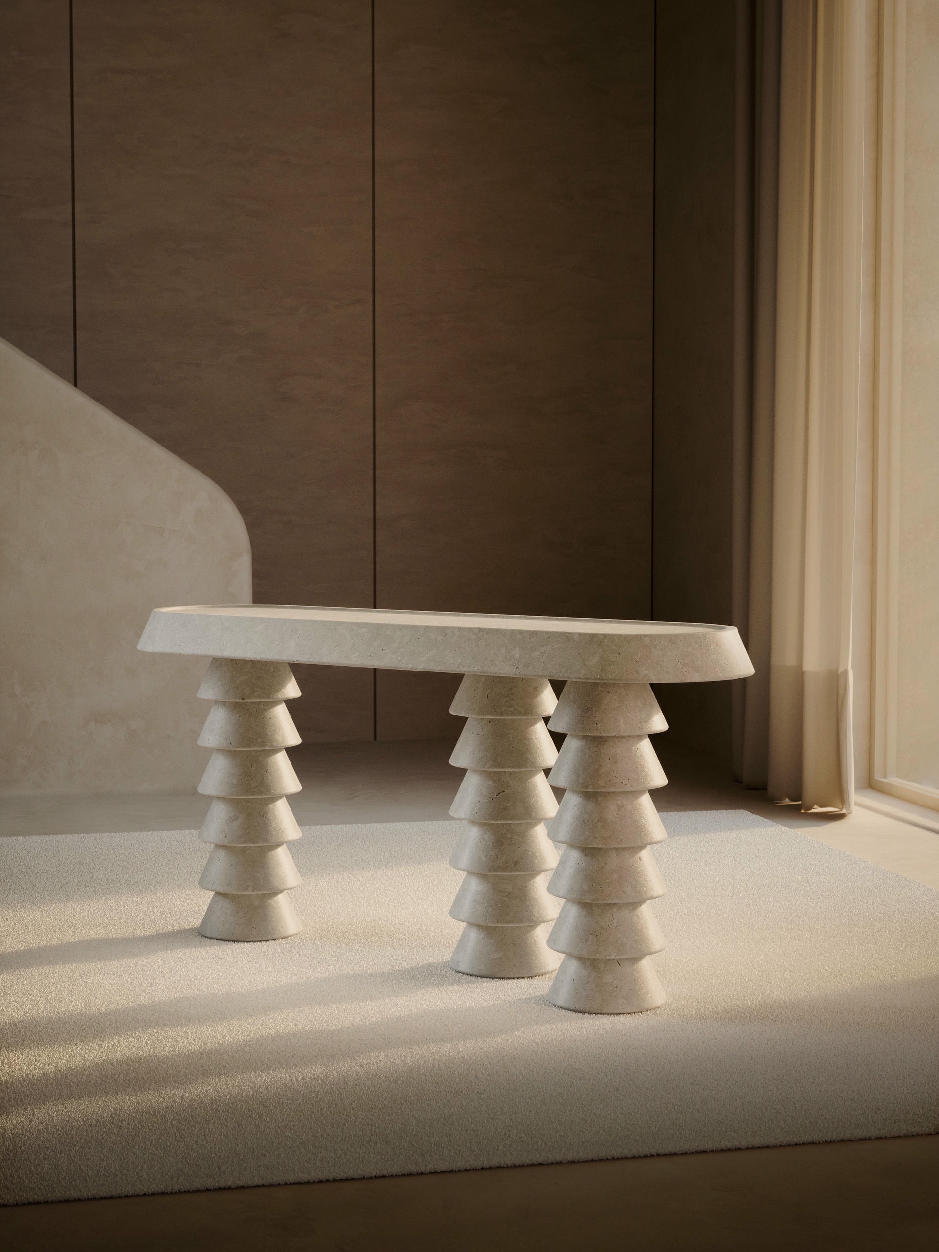 Trigono Creme Console Table by Studio Anansi 6