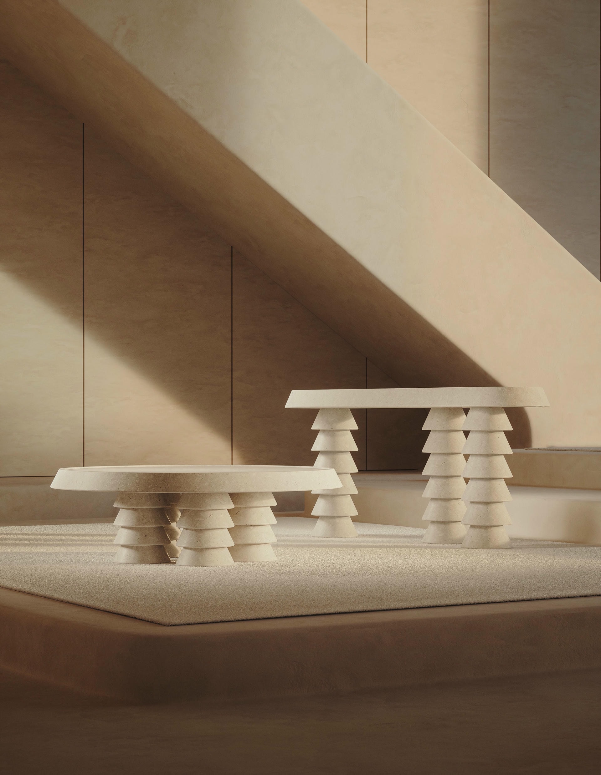 Trigono Creme Console Table by Studio Anansi 8