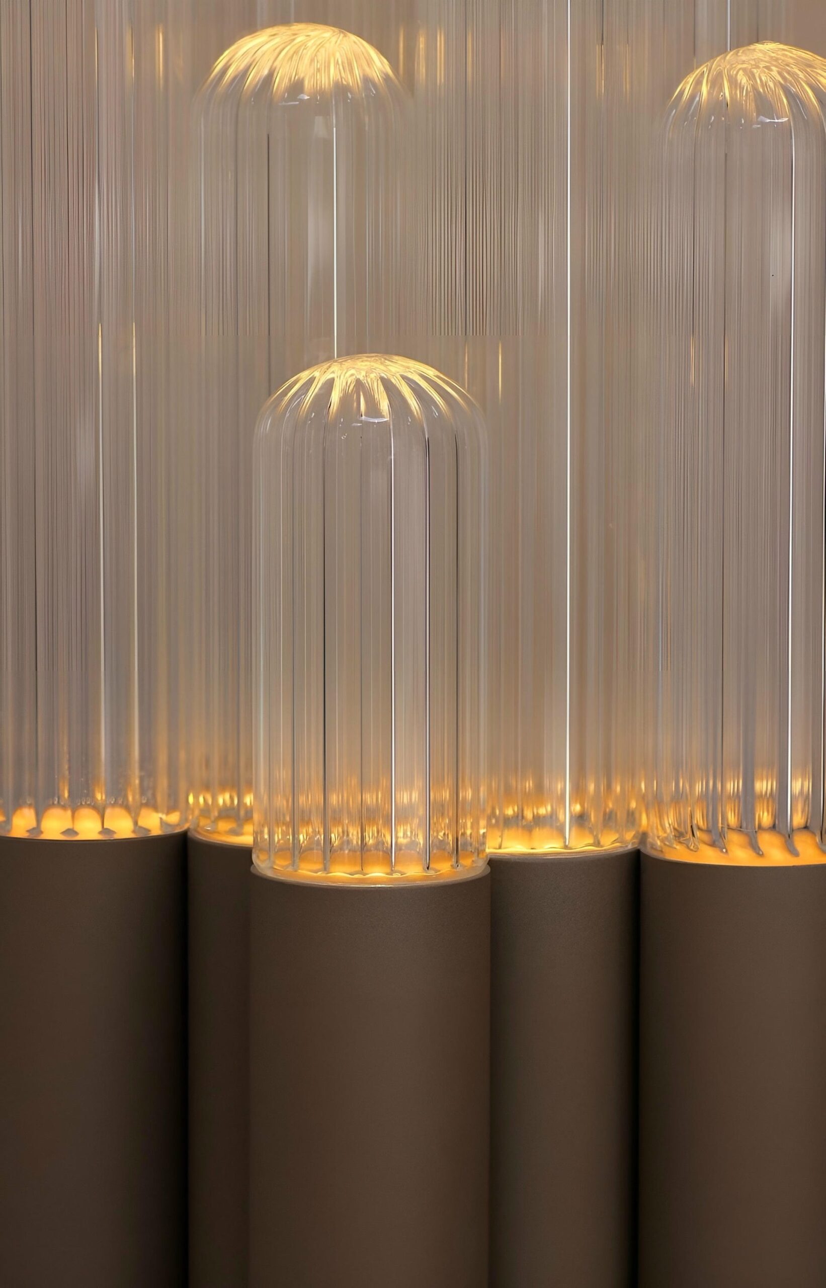 Unique Cactus Big Velvet Floor Lamp in Transparent Glass by Mickael Koska 3