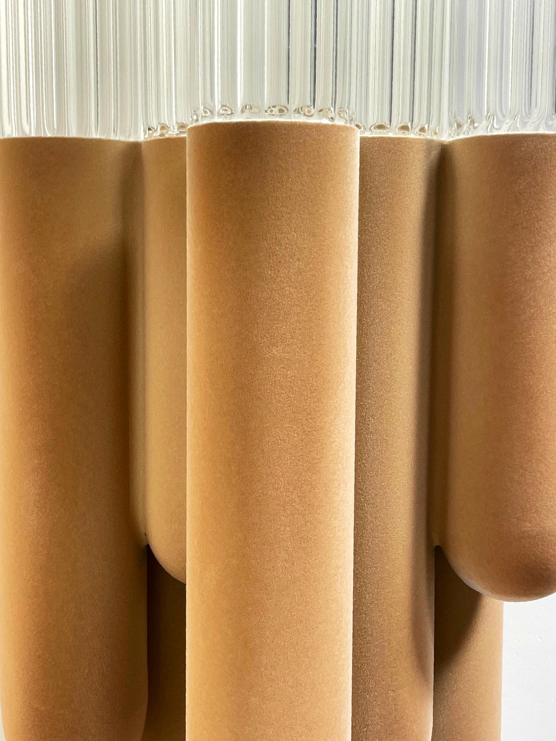Unique Cactus Big Velvet Floor Lamp in Transparent Glass by Mickael Koska 4